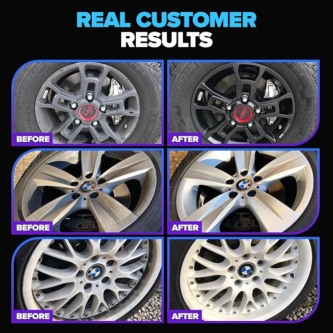 Carfidant Ultimate Wheel and Tire Cleaner Spray - Non-Acidic, Save For All Wheels and Tires - Easily Remove Persistent Brake Dust and Resilient Dirt - 18 fl. oz.