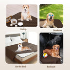 gogobunny 3X Stronger Waterproof Pet Blanket, Scratch Proof Furniture Protector for Dogs Cats, Reversible Cover 30x30 Inch, Dark Chocolate