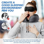 Travel Pillow, 2 Pack Travel Pillows for Sleeping Airplane, Neck Pillow Airplane, Memory Foam Neck Pillow Set with Eye Mask, Earplugs and Storage Bag -Grey & Blue