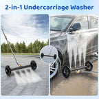 Tool Daily Undercarriage Pressure Washer Attachment 16 Inch, Dual-Function Undercarriage Cleaner for Power Washer and Garden Hose, Under Car Wash Water Broom with 3 Pieces Extension Wand, 4000 PSI