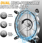 20'' Pressure Washer Surface Cleaner with 4 Wheels - Stainless Steel Surface Cleaner for Pressure Washer Attachment for Concrete, Driveway, Patio, Sidewalk, Deck and Driveways