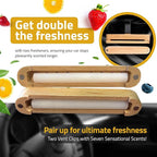 Premium Wooden Car Air Freshener Vent Clip | Box of 7 Scents Long Lasting Car Air Freshener with Magnetic Clip | Infused with Essential Oils | 60 Days' Worth of Car Scents by Perfa