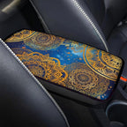 Dreaweet Mandala Print Center Console Armrest Pad Cover Boho Car Accessories Middle Console Cover Anti-Scratch Universal Car Armrest Storage Box Mat