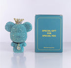 Cute Car Accessories, Bling Crystal Bear Car Air Freshener With Vent Clip,Rhinestone Aesthetic Car Decor Interior Decoration (GREEN)