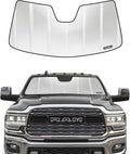Windshield Sun Shade for Ram 2500/3500 2019-2025 with 5 Inch Wide Sensor. Reflective Aluminum Film Front Window Sunshade - BLAZBLOCK