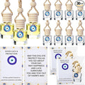 Qinyoung 30 Pack Employee Appreciation Gift Hanging Car Air Freshener Diffuser Bottles Empty Bulk Essential Oil Perfume Car Diffuser Pendant Bottle with Evil Eye Charms Gift for Valentines Galentines