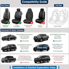 OASIS AUTO Car Seat Covers Front Seats Premium Waterproof Faux Leather Cushion Universal Accessories Fit SUV Truck Sedan Automotive Vehicle Auto Interior Protector (OS-001 Brown)