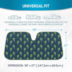 BDK Cali Palm Trees Front Windshield Sunshade Accordion Folding Style Auto Shade for Car Truck SUV Van Blocks UV Rays Sun Visor Protector Easy Setup Keeps Your Vehicle Cool - 58 x 27 inches