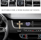 2 PCS Bling Car Vent Clip, Crystal Rhinestone Cross and Heart Car Air Fresheners Vent Clips, Diamond Car Air Conditioner Outlet Decoration Charm for Women, Car Accessories (Purple)