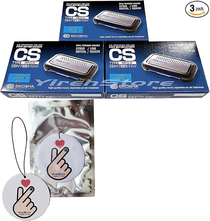 YirehStore Air Freshener CSX3 CS-X3 Squash Air Spencer Freshener 3 Refills (C-10) Eikosha Japan Car Freshener