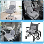 Truck Driver Seat Cushion, Memory Foam L-Shaped Ergonomic Cushion for Office Chairs, Comfort & Support for Long Sitting