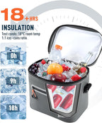 Soft-Sided Cooler Bag, 7/16/30 Can Insulated Lunch Box, Waterproof, Leak-Proof, Portable Lunch Bag for Work, Beach, Drink, Travel, Camping, Picnic
