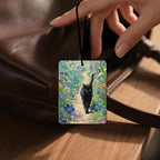 Vintage Black Cat Floral Air Freshener 4Pcs, Artistic Cat & Flower Field Air Freshener for Car Interior, Closet, Drawer, Books,Car Mirror Decor Hanging, Gift for Cat Lovers