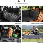 HOTEAGLE Car seat Cover for 2 Dogs, 100% Waterproof Scratch Proof Nonslip Dog car seat Cover for Back seat, Dog Hammock for car Hard Bottom Holds 400lbs, Standard（ Black）