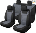 3D Air Mesh Car Seat Cover Full Sets Washable and Breathable Premium Cloth Automotive Vehicle Seat Covers for Cars Interior, Universal Fit for Most Cars, Sedan, Truck, SUV(Black/Gray)