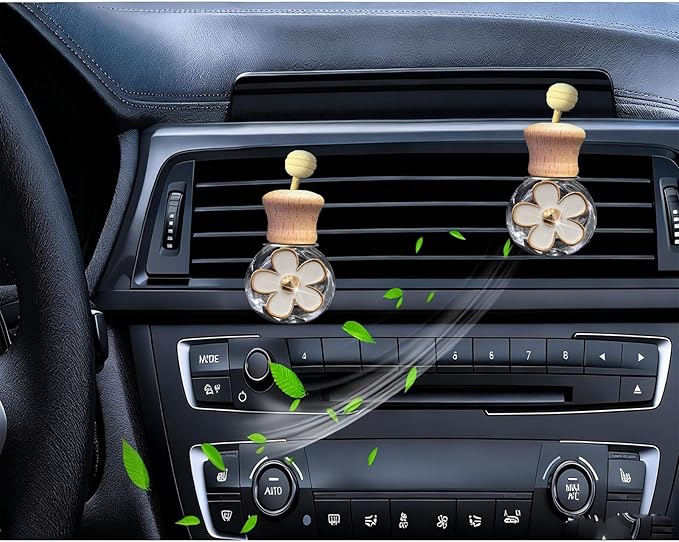 Daisy Bottle Car Air Freshener Clips, 2 Pcs Cute Daisy Car Air Vent Clip, Coquette Auto Air Conditioning Outlet Diffuser Perfume Clips, Interior Decoration (White, one size)