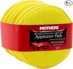 Mothers Microfiber Polishing Pad and Cleaning Pads for Car Detailing, 5 Inch Diameter, Yellow, 6 Pack