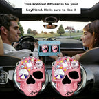 Gothic Skull Car Air Freshener Vent Clips with 2 Pads, Halloween Scented Car Accessories for Men Women, Automotive Interior Decor and Cool Car Fresheners for Men， Spooky Gift Idea-A6