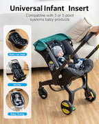 THE KENKYO Infant Insert with Extra Headrest, Adjustable Baby Car Seat Head Support with Shoulder Pads Set, Breathable Air Mesh Car Seat Insert for Newborn
