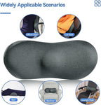 Lumbar Support Pillow for Car with Dual-Grip™ Stability System - Advanced Adaptive Memory Foam Back Pillow for Lower Back Pain Relief, Ergonomic Driving Seat & Office Chair Cushion, Gray