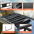 Heavy Duty Universal Rooftop Cargo Carrier Roof Rack, 64"x36"x5" Roof Rack Basket with 20 Cu.Ft Waterproof Bag, for SUV, Truck and Van, 250lbs Capacity, Corrosion Resistant (ROOF 64" and Bag)