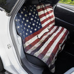 Back Seat Cover for Car Trucks Van SUV, Waterproof Rear Bench Towel Seat Covers for Dogs and Kids, Non-Slip Automotive Backseat Protector, Machine Washable (Bench Flag)