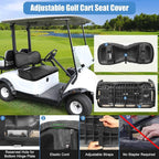MOSNAI Yamaha Golf Cart Front Seat Cover for Drive G29 2007-2016 and 2017+ Drive 2 OEM Ordinary Seat Cushion, Concave and Convex Design Appearance, Thick Vinyl Leather Comfortable/Breathable