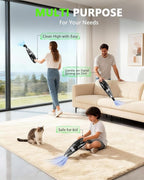 Handheld Vacuum Cordless, Rechargeable Car Vacuum Cleaner with Multiple Attachments, Portable Hand Held Vacuum Suction Power, Mini Vacuum for Car, Home, Pet Hair, Office, Desk, Keyboards Black