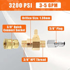 PWACCS Downstream Injector for Pressure Washer, Power Washer Chemical Injector Kit with 3/8" Quick Connect, Soap Injector with Siphon Hose 3-5 GPM