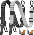 Pawaboo 2Pack Dog Seatbelt for Car, 3-in-1 Dog Car Seat Belt, Shockproof Dogs Tether with Buckle & Hook Latch, Adjustable Reflective Dogs Cars Harness Leash with 360° Lockable Buckle, Gray & Black