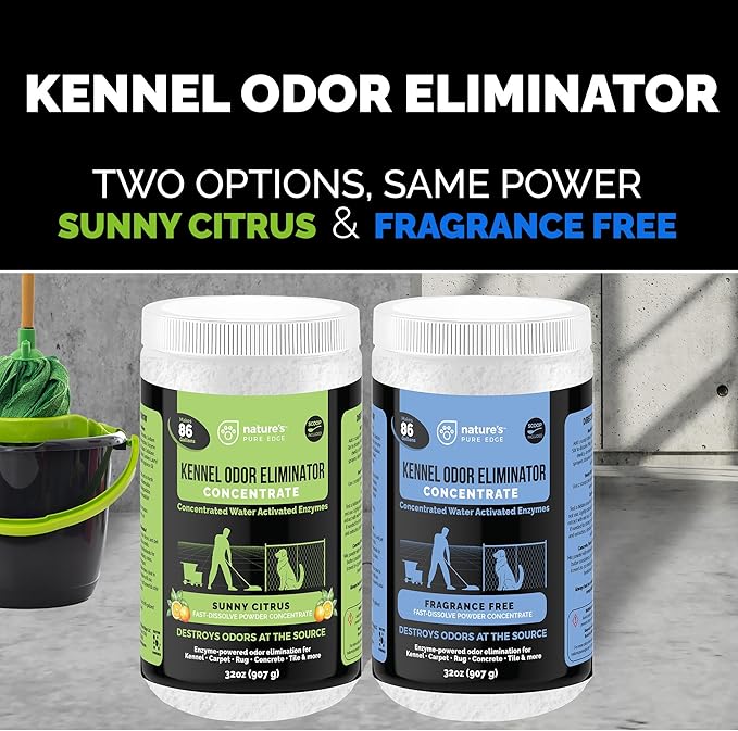 Nature's Pure Edge Enzyme Powder Concentrate Makes 86 Gallons - Professional Use for Kennel and Pet Odor Elimination - Removes Urine Poop from Carpets Floors - Sunny Citrus