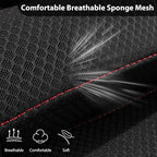 CAR PASS Air Mesh Leather Car Seat Covers Front Seats, Breathable Two Front Seat Covers for Cars, Comfortable Universal Fit for SUV Truck Sedan Automotive, Anti-Slip Airbag Compatible,Black and Red