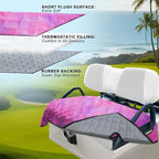YOKYHOM Golf Cart Seat Covers for 2 & 4 Passenger Carts, Thick Short Plush with Non-Slip Backing, Ultra Soft Seat Towel Blanket, Fits EZGO, Club Car, Yamaha, 51"x30.5", Pink Purple