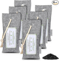 CLEVAST Activated Bamboo Charcoal Odor Absorber - 6 x 60g Air Purifying Bags Natural Fresh, Deodorizer and Moisture Eliminator for Home, Closet, Shoes, Car Air freshener Grey
