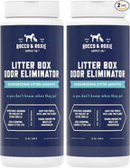 Rocco & Roxie Litter Box Odor Eliminator, Best Natural Urine Deodorizer for Cat Litter Boxes Cats Smell Control, Odor Absorber, Safe for Kitty, 12 oz pack of 2