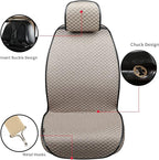 Luxury Full Coverage Car Seat Covers, Premium Breathable 3D Diamond Pattern Fabric, All-Season Automotive Interior Seat Protectors, Universal Fit for Sedan SUV Truck (2 Fronts Beige)