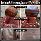 Maroon Leather Repair Kit for Furniture Dye Car Interior Vinyl Seats Paint Leather Conditioner Couch Handbag Chair Stain Remover Recoloring Balm Restorer Cream Cat Dog Scratches & Color Applicator