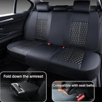 Black Car Seat Covers for Ford Bronco Sport 2021-2025 Car Seat Cover, Leather, 5 Piece Full Set, with Lumbar Support, Anti-Slip, Suitable for All Seasons, Beautify The Interior of Old Cars