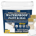 Rubber Liquid Waterproof Sealant, TUFINEIN 11 LB/5 KG White Quick Drying Multi Surface Foundation Leak Repair - Roof Gutters Basement Sealer Waterproof - Indoor & Outdoor Flexible Rubber Paint