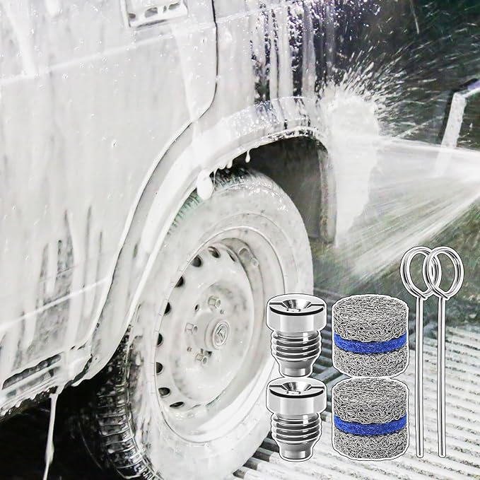 1.1 mm Orifice Foam Cannon Nozzle and Foam Maker Meshes Kit for Foam Cannon Replacement Thread Nozzle Tips and Mesh Filter, with Cleaning Tools, 3000PSI 2-Pack
