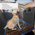 Backseat Dog Bed Non-Slip, Dog Bed for Car Back Seat Soft and Comfortable, Back Seat Pet Bed Mat for Travel, Pet Car Blanket for Backseat Extender and Seat Covers Brown (51”X 23.5”)
