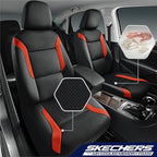Skechers Memory Foam Car Seat Covers, Air Cool Mesh Thick Seat Covers, Car Seat Full Sets, Airbag Compatible, Automotive Comfort Protection for Most Cars,Vans,Trucks, SUVs,Orange