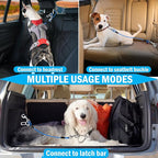 Dog Car Safety Harness,32 Inch/80 cm Double Clips Seatbelt Dog Leash，No Chew seat Belts for Dogs（2 Pack Blue）