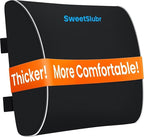 Lumbar Support Pillow for Office Chair, Car & Gaming Chair, Ergonomic Memory Foam Cushion for Back Comfort, Zoned Back Support, Double Adjustable Straps, Breathable Washable Cover, Black