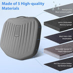 CAR PASS Premium Leather Car Seat Cushion, Comfort Memory Foam Driver Seat Cushion for Long Driving, Waterproof Non-Slip Seat Cushions for Cars, Truck, SUV, Office Chairs, Stadium, Gray ﻿