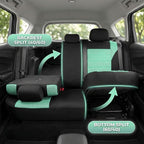 FH Group Automotive Car Seat Covers Full Set Premium 3D Air Mesh Front Seat Covers, Airbag Compatible & Split Bench Cover Universal Fit Interior Accessories for Cars Trucks and SUVs - Mint