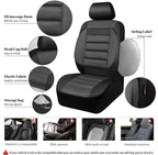 CAR PASS Leather 3D Foam Back Support Car Seat Covers Full Set Air Mesh Automotive Seat Covers, All Season Car Seat Cover Fit Automotive,SUV,Sedan,Van, Airbag Compatible Elegance (Black Charcoal Gray)