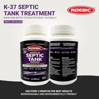 Roebic K-37 Granular Septic Tank Treatment, Bacterial Enzyme Formula for Clog Prevention, Odor Control, Safe for Bathroom, Toilet, Treats 1500 Gallons, 12 oz Concentrate Bottle
