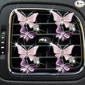 Maitech Car Air Fresheners Vent Clips for Women,4 Pcs Cute Dual Butterfly Diamond Rhinestone Air Freshener Vent Clip Sparkly Bling Car Accessories for Women (Pink)