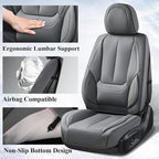 Coverado Front Seat Covers, Waterproof Nappa Leather Car Seat Cover, Sideless Car Seat Covers Front Seats, Driver Seat Cover, Car Seat Protector Universal Fit for Most Sedans SUV Truck, Grey